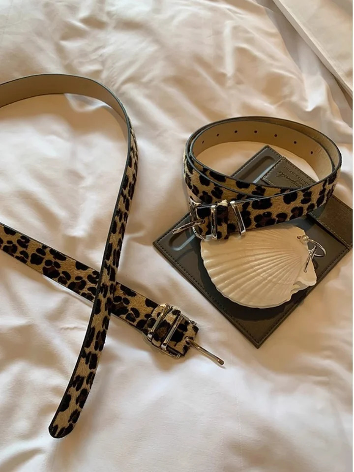 Y2K Leopard Print Belt Pattern Pu Leather Belts Jeans Pin Buckle Closure Waistband Men Women Adjustable Cool Belt 250901