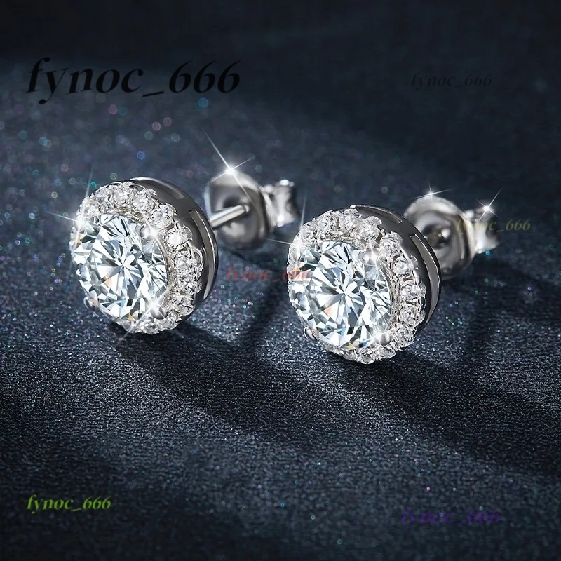 0.5ct 925 Sterling Silver round Moissanite Gemstone Earrings Elegant Stud Design for Women