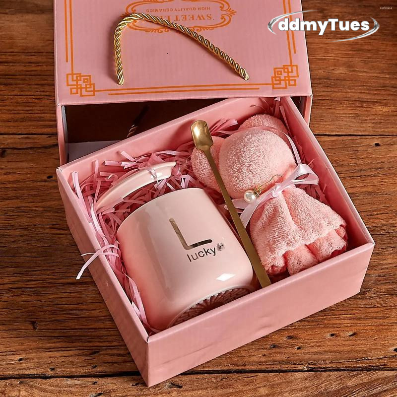Mugs 4 In 1 Ceramic Coffee Cup Set With Towel Bear & Spoon For Weddings Birthdays And Special Ocns - Includes Box