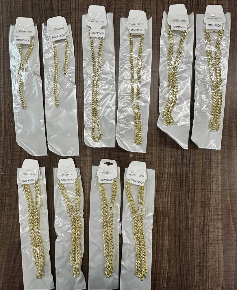 Fashion Stocks Mens 14k Gold Plated Stainless Steel Miami Cuban Link Chain Necklace