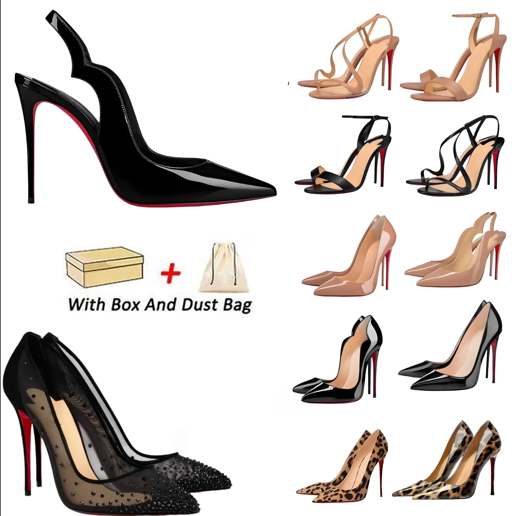 12A Designer Women High Shoes 6cm 8cm 10cm 12cm Heels Nude Black White Patent Leather Pumps Size EUR35-43