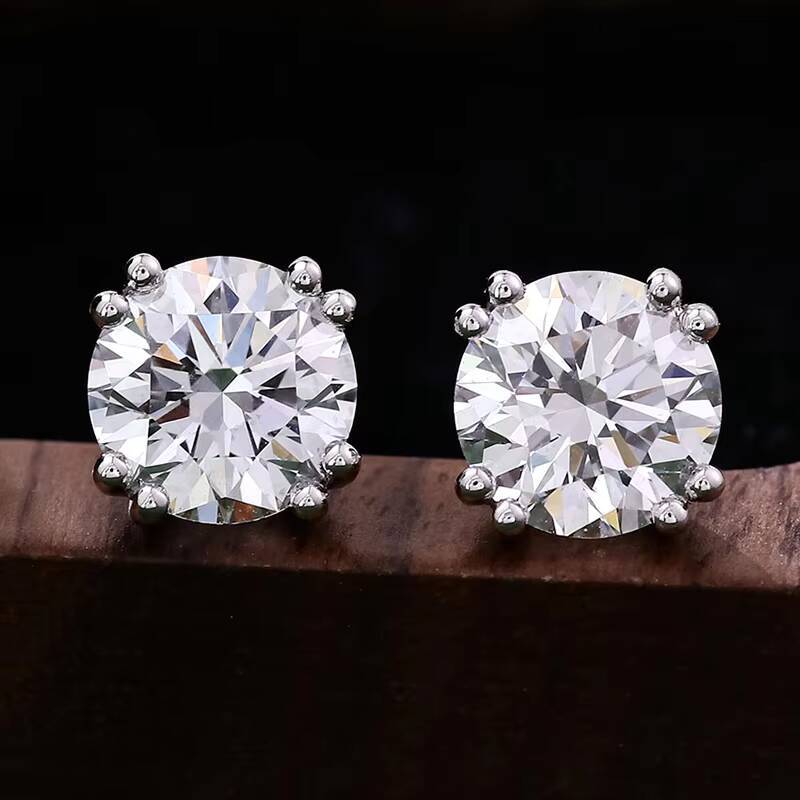 1ct 2ct 4ct IGI Cvd Diamond Fine Jewelry Earrings Real Solid 18kGold Lab Diamond Earring Wedding Engagement Ladies Earrings Gift