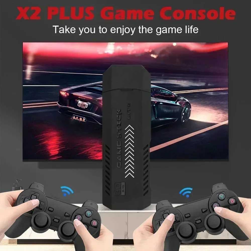 X2 Plus GD10 Pro 4K Game Stick 3D HD Retro Video Game Console Wireless Controller TV 50 Emulators for PS1N64DC 256G 128G 64G D250901