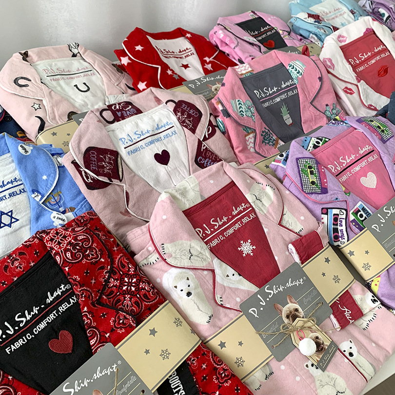 New Pajamas Suit, Pure Cotton 2 Piece Set, Women Print Cartoon Nightwear Long Sleeve Trousers Set, Autumn Loungewear Home Clothes