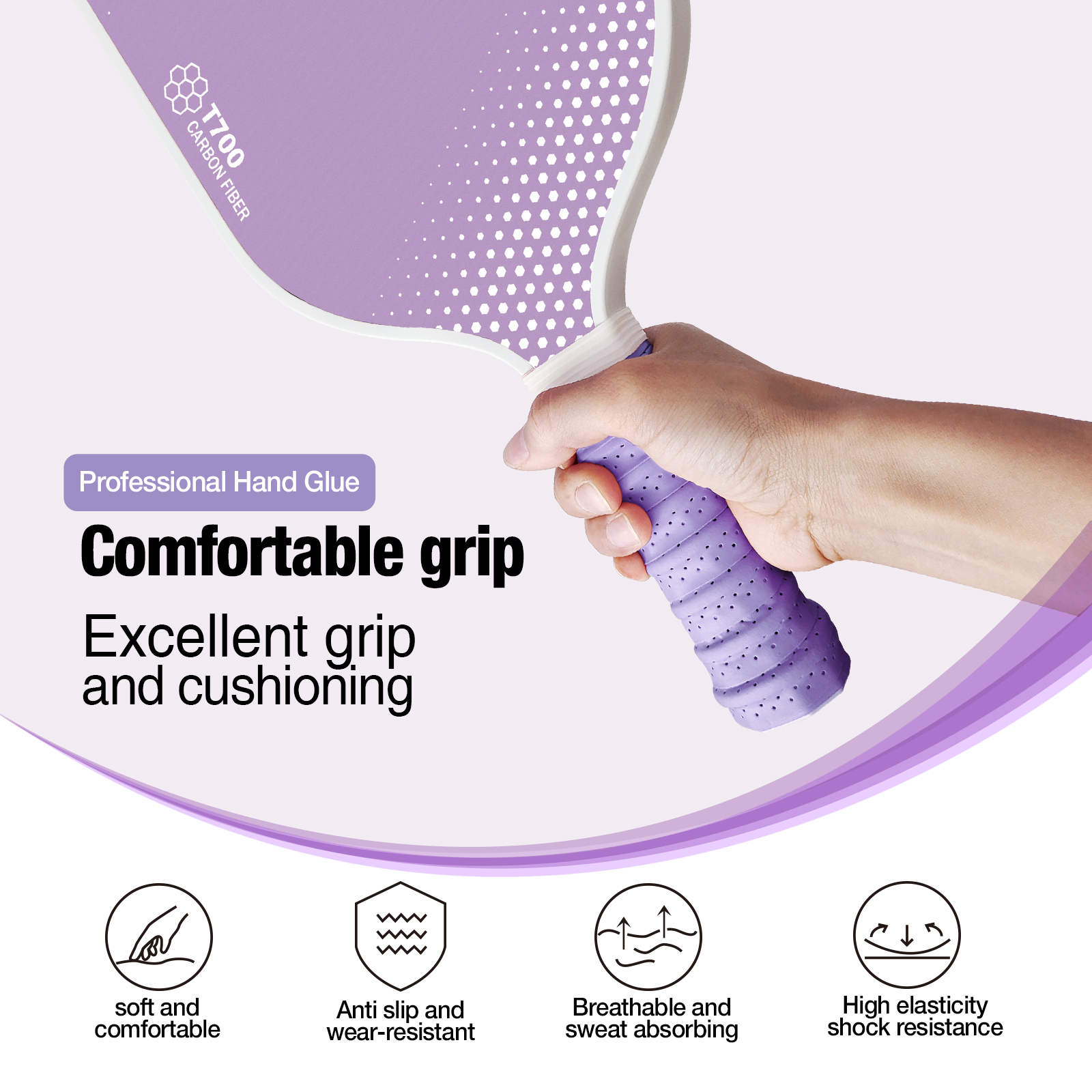 Carbon Fiber Pickleball Paddle with 16mm Polymer Honeycomb Core for Enhanced Power & Control