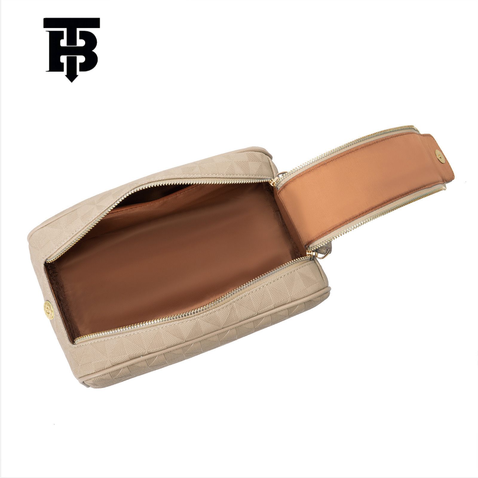 TB BHULAMTE Designer 2025 Fashion Embossed Portable Double-zipper Washbasin Storage Bag, Large Capacity Hand-held Makeup Bag Y260206