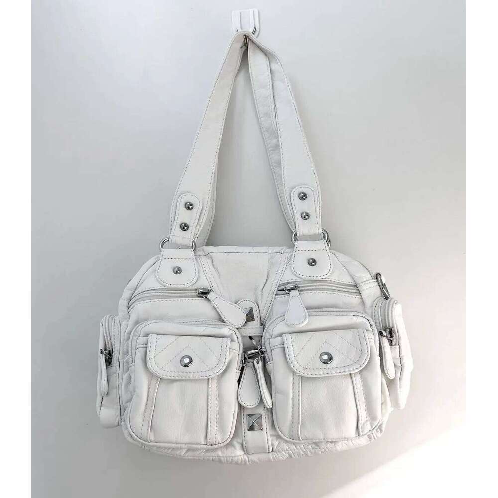 JIAERDI Hot Girls White Y2k Shoulder Bags Women Vintage Subculture Leather Casual Handbag Female Haruku Underarm Bag Purse New