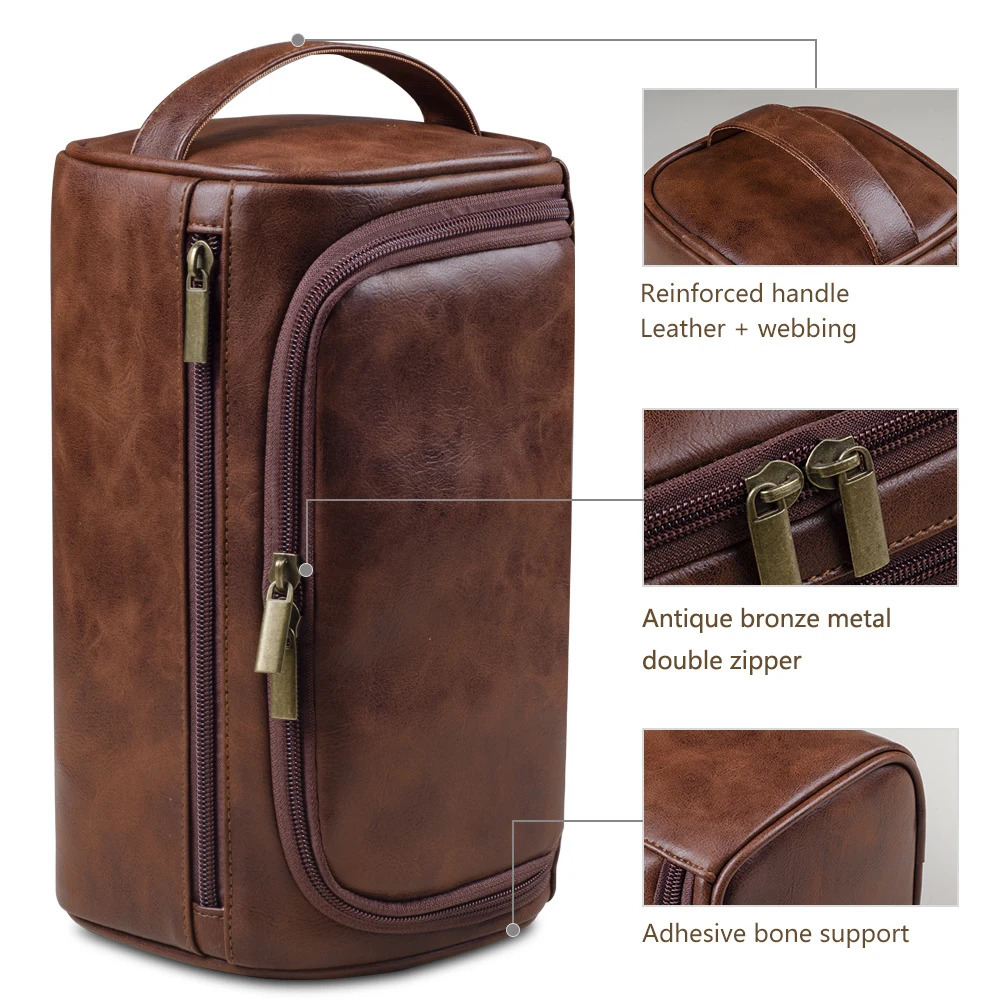 Leather Toiletry Bag for Men Women Dopp Kit Mens Hanging Toiletry Bag Travel Toiletry Bag for Traveling Large Cosmetic Bag for T i250901