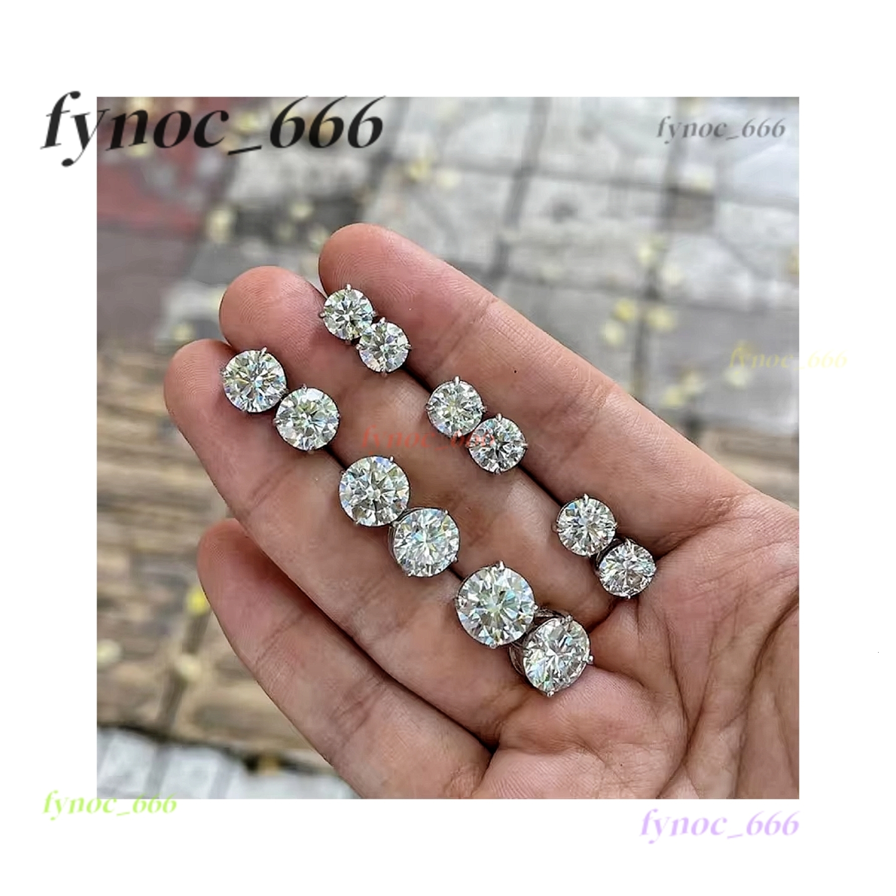 Classic Diamond Stud Earring 0.5ct 1ct 2ct 3ct 4ct VVS Moissanite 18k Gold Plated Silver Moissanite Stud Earring