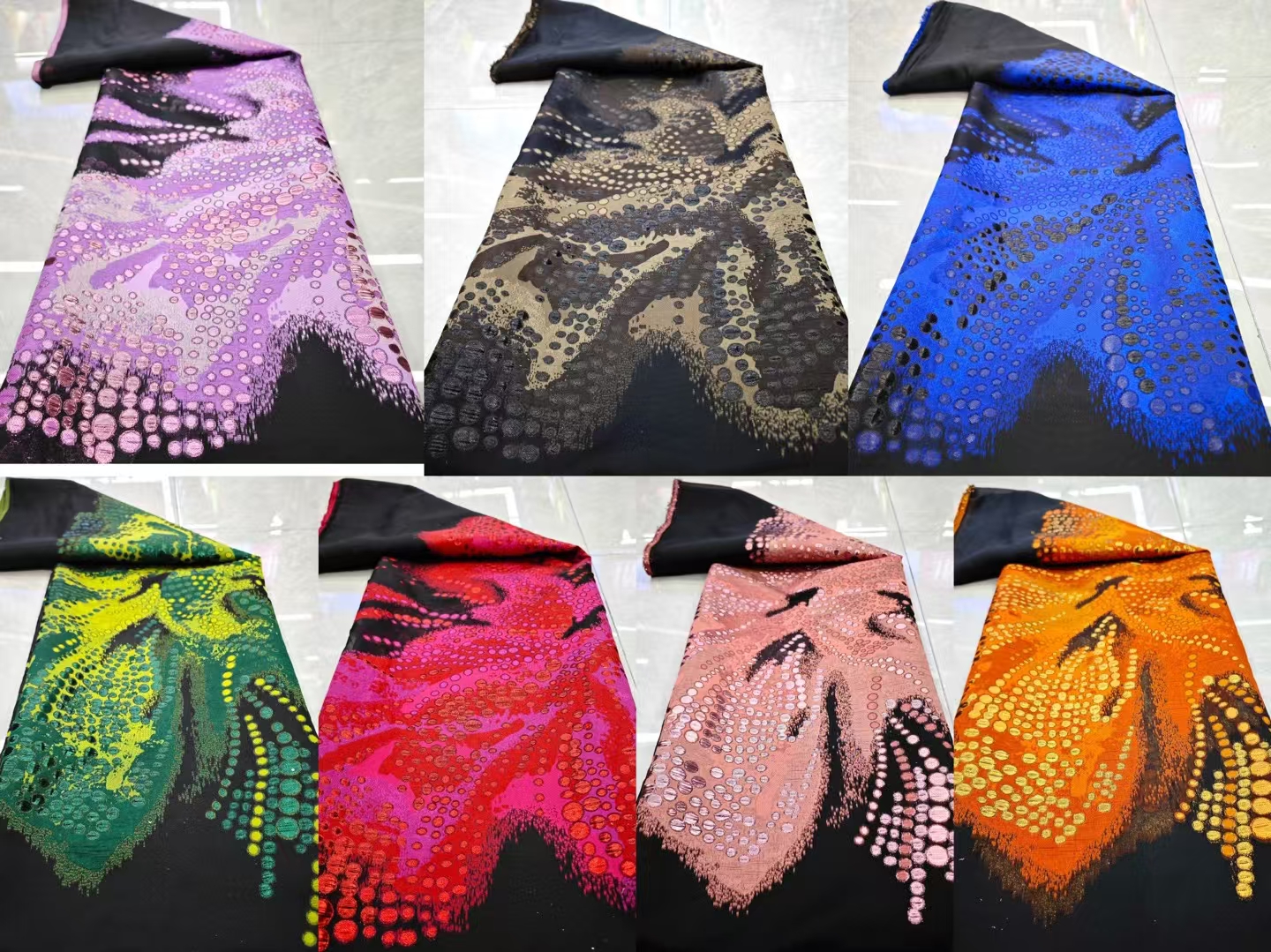 New High Quality Jacquard Fabric Retro Color Woven Jacquard Brocade Organza Fabric for Sewing DIY by 180inches*43.2inches