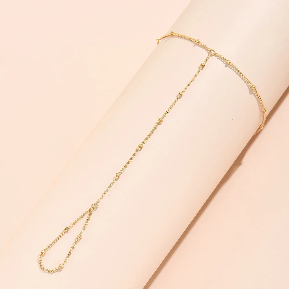 Dainty Hand Chain Bracelet Ring Gold Plated Handmade Link Chains Connecting Harness Bracelets Hand Jewelry for Women Trendy Gift 250901