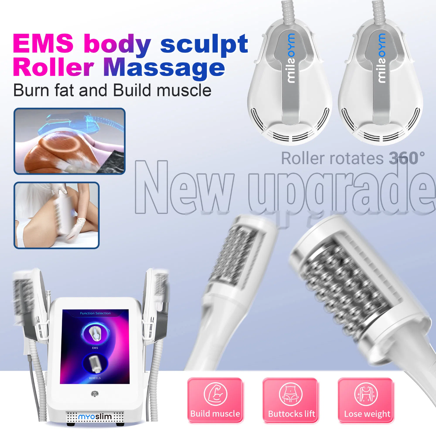 Electro Magnetic Stimulation 360 Degree Lift Face Slimming Fat Reduction Inner Ball Roller Body Sculpting Muscle Massage Slimming Beauty Equiment MYOs