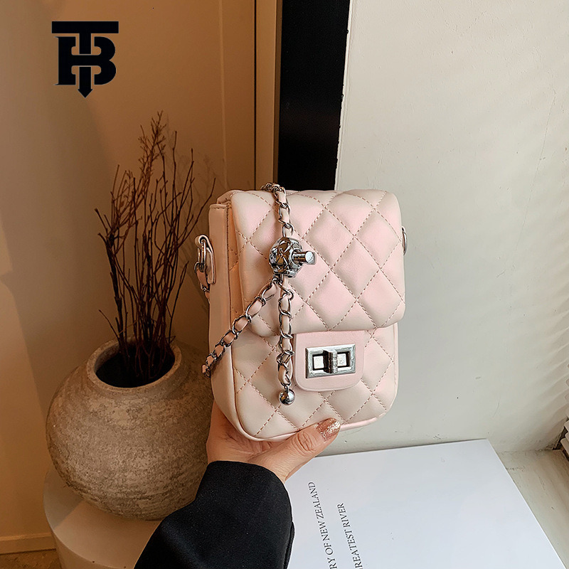 TB BHULAMTE Silver Mini Women's Vertical Handbag New Fashionable High End Quilted Chain Phone Bag Designer Luxury Summer Shoulder Cross Bag Free 