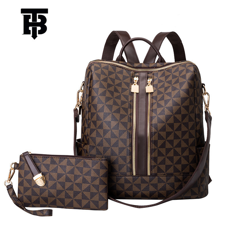 TB BHULAMTE Designer Fashion Printed Backpack Luxury Women's Bag New 2025 Korean Version Large Capacity Retro Anti-theft Backpack Multi-functiona