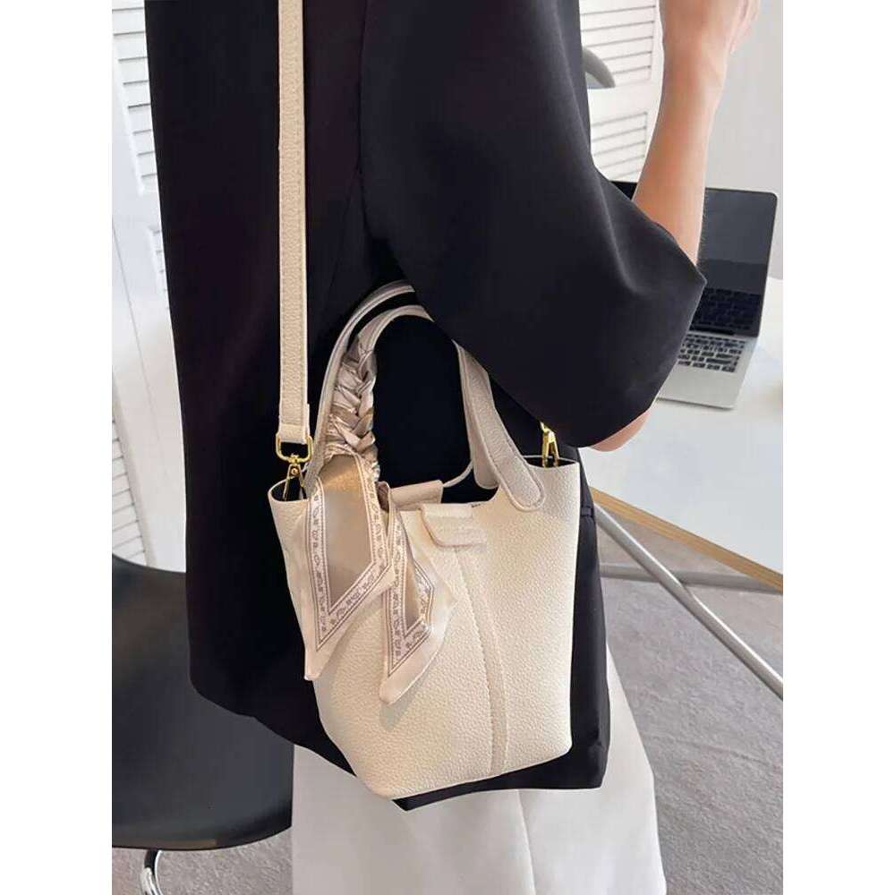 designer bag luxury bag Classical Scarf Bucket Women Handbag Green Fashion Designer Pu Leather Shoulder Crossbody Shopper Female Tote Bag