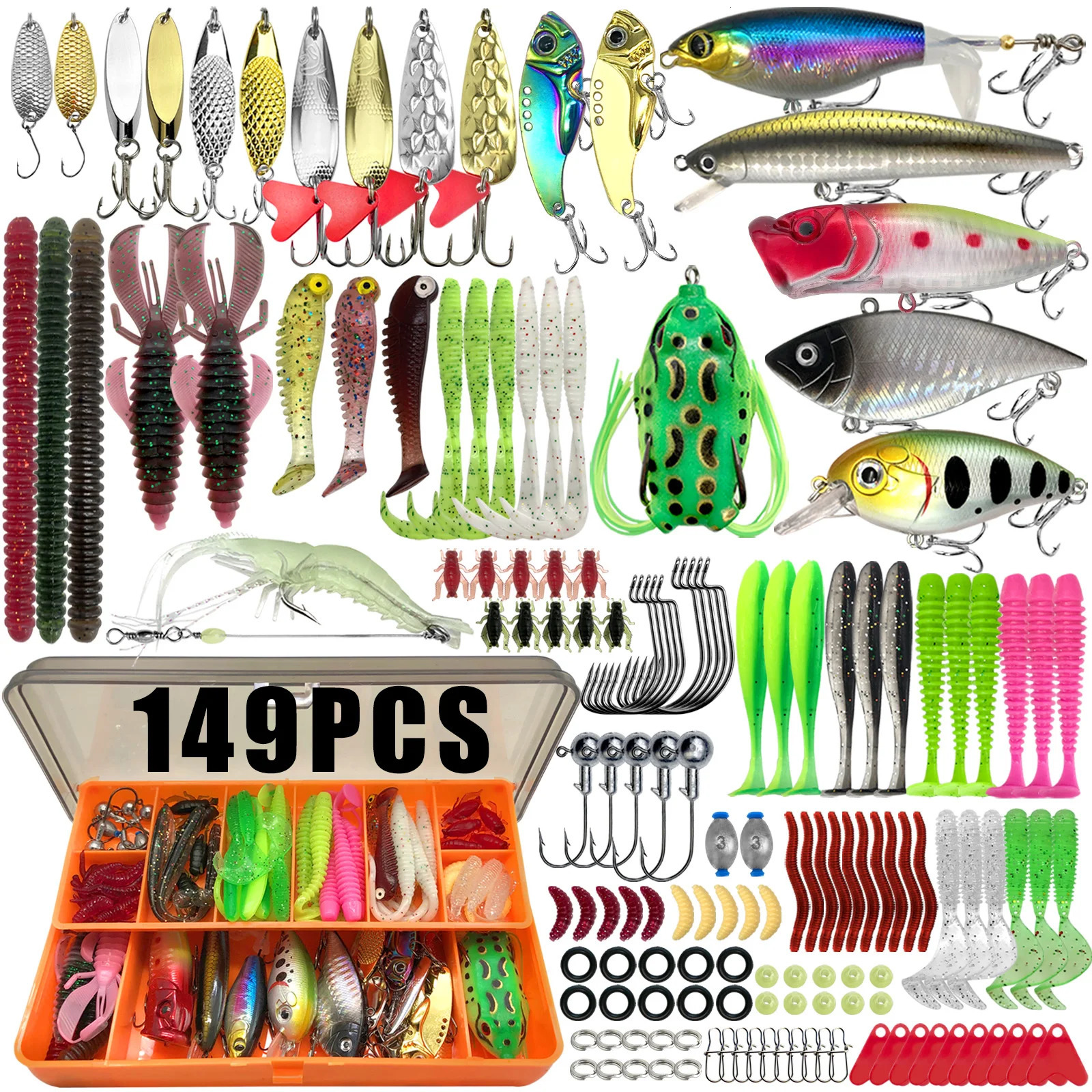 Fishing 8688136149366pcs Fishing Lure Kit For TroutPikeBass MultiLure Fishing Set Layered Tackle Pro Gear Tackle Box 250901
