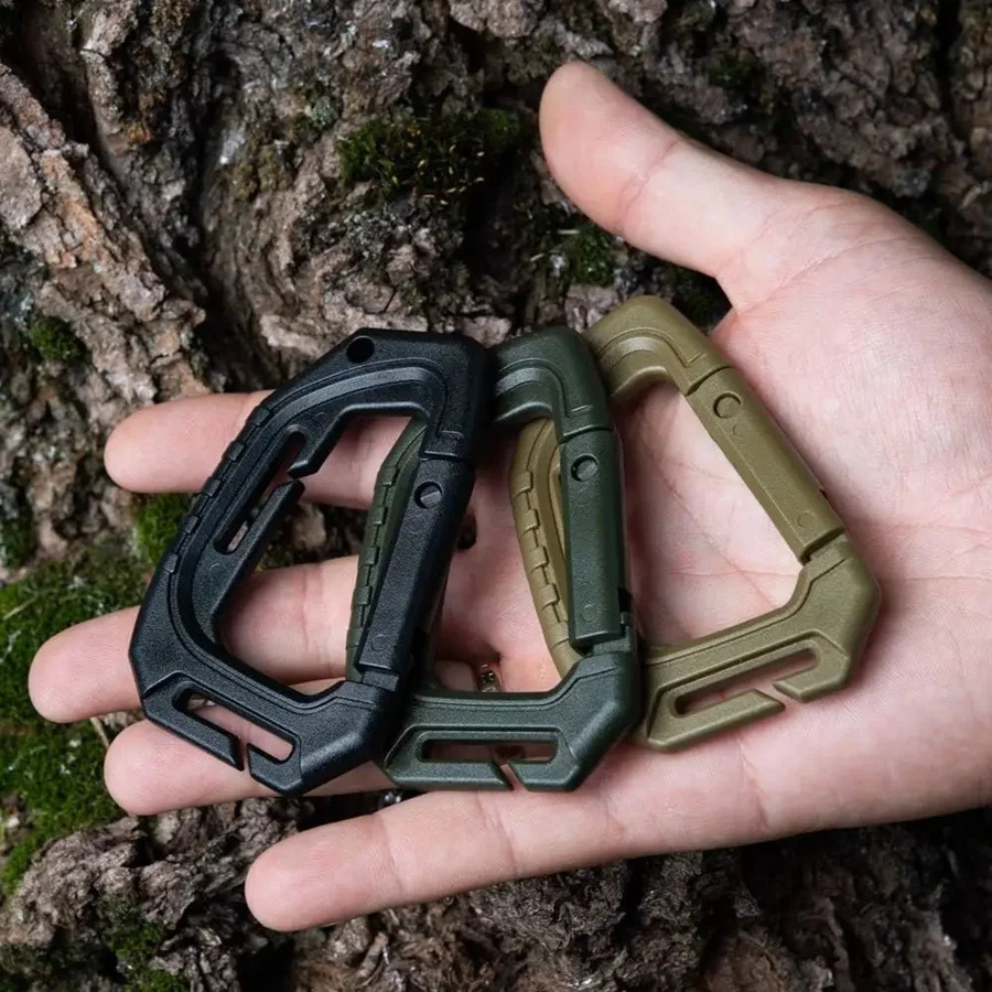 5pcs Plastic Tactical Carabiner Fast Spring Hard Hook Clip Dshape Ring Snap For Molle Accessories BackpackVestBelt 250901