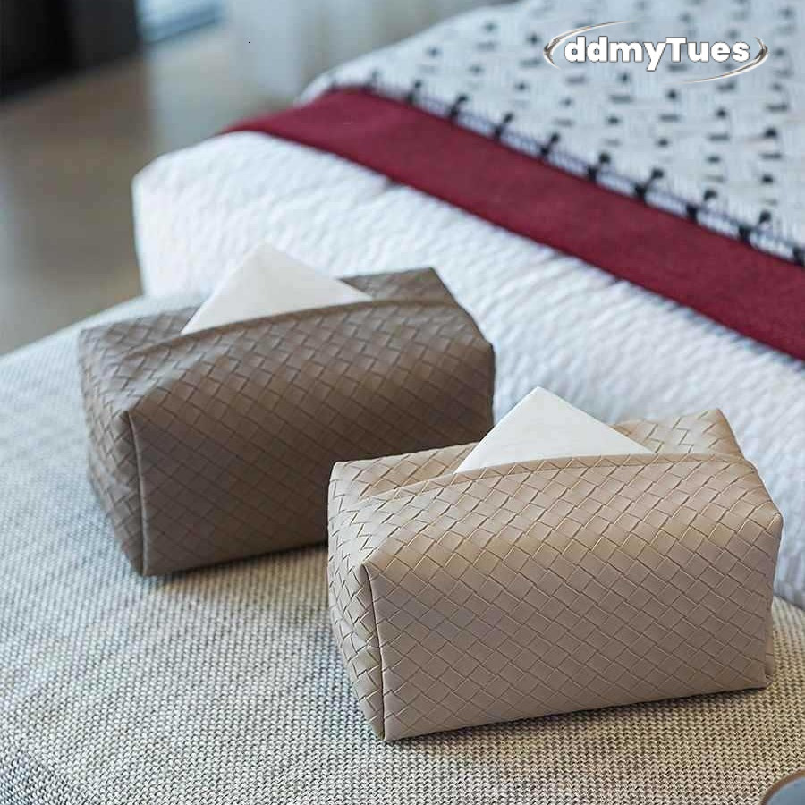 Woven Tissue Box Living Room Light y Highend Leather Home Coffee Table Napkin Storage 250710