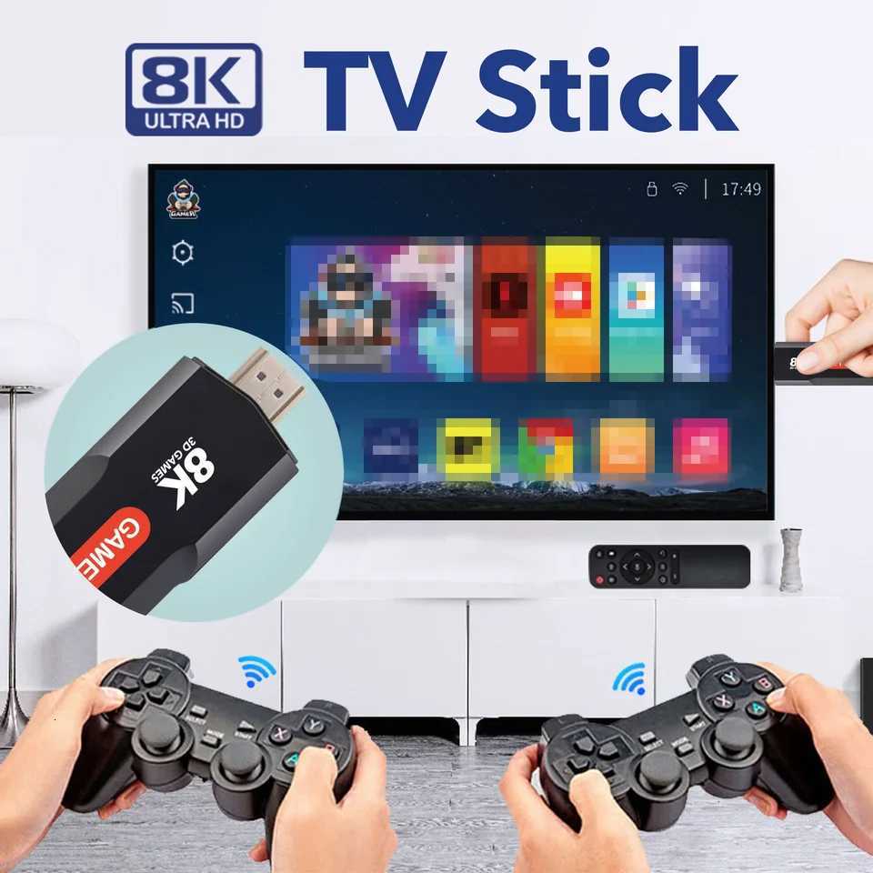 64GB TV Stick X2 Game TV Box with 10000 HD 8K games 5G WiFi highdefinition retro video game console wireless simulator PK Q9 Stick D250901