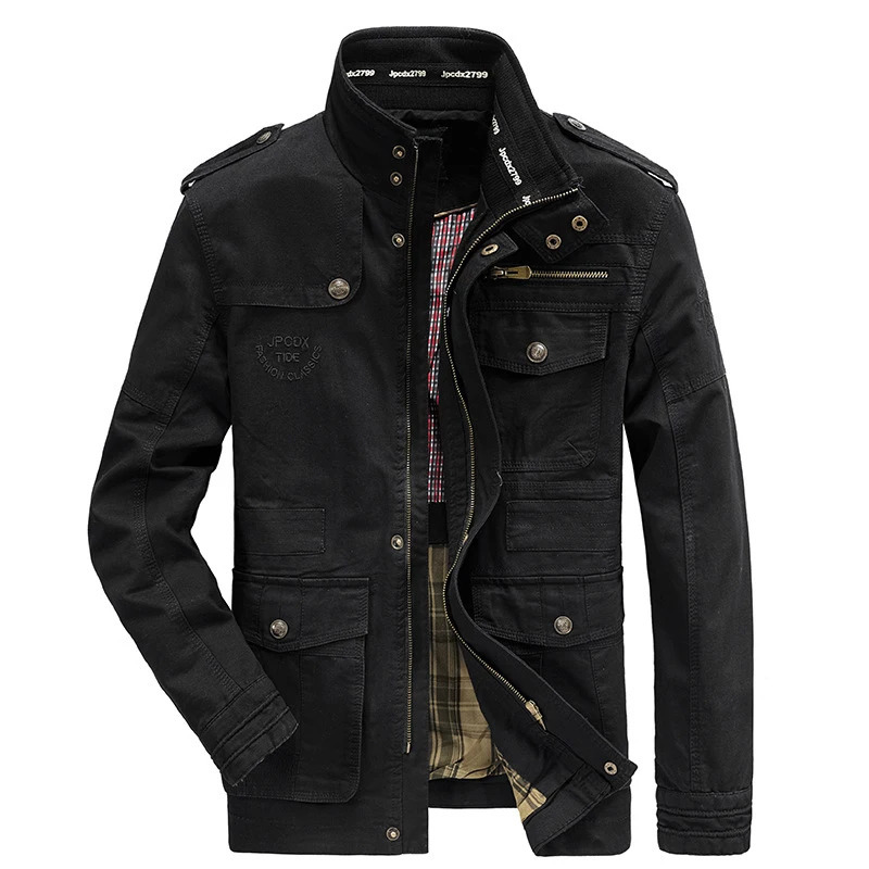 Autumn Mens Military Jacket Casual Man Stand Collar Cotton Business Coats Men Multipocket Windbreaker Jackets Clothing 7XL250831 - view 4
