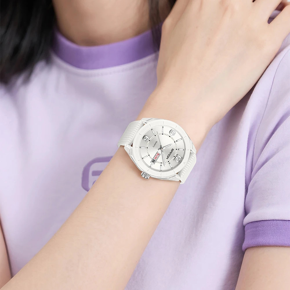 SANDA Quartz Watch for Women Waterproof Auto Date Week Elegant Ladies Wristwatch Waterproof Analog Womens Watches 250901