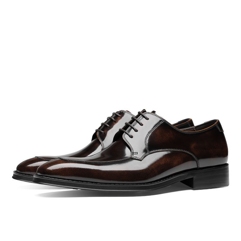 Genuine leather top layer cowhide British men's shoes lace-up breathable single shoes high-end leather shoes men's business formal wedding g