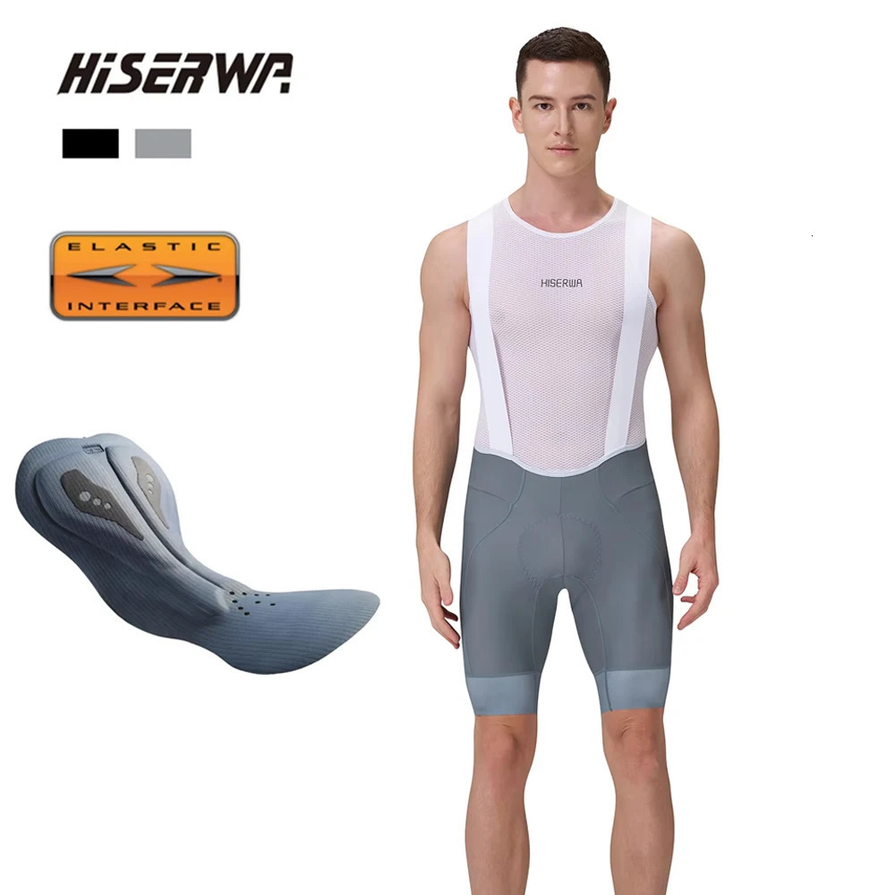 HISERWA Men Cycling Bib Shorts High Quality Mountain Bike 7H Pro Team Elastic Interface Pad MTB 250901