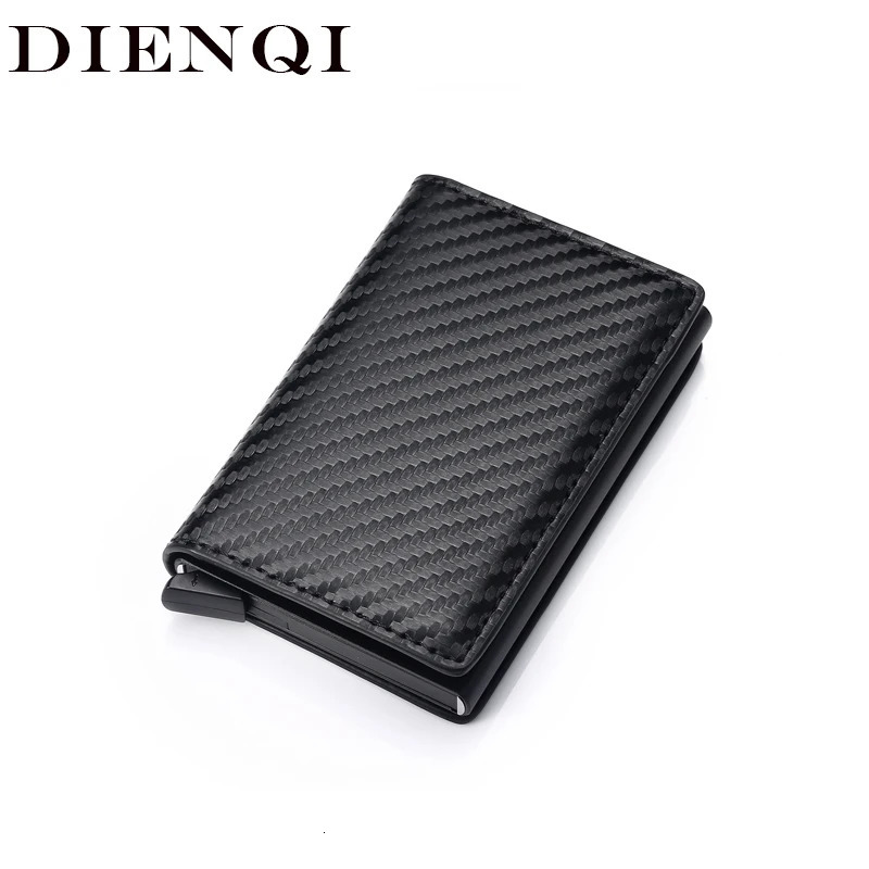 Anti Rfid Carbon Fiber ID Credit Card Holder Men Wallets Mini Automatic Pop up Bank Cardholder Case Minimalist Vallet Choice250901