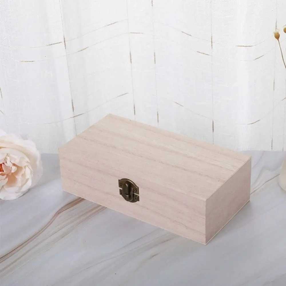 High Quality Wooden Rectangular Wooden Box Vintage Flip Lid Craft Box Pine Treasure Chest Storage GBuChaJia