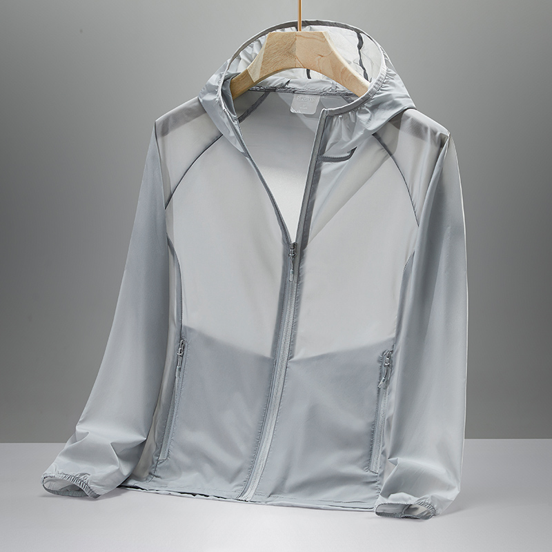 couple style hooded sunscreen jacket breathable mesh fabric
