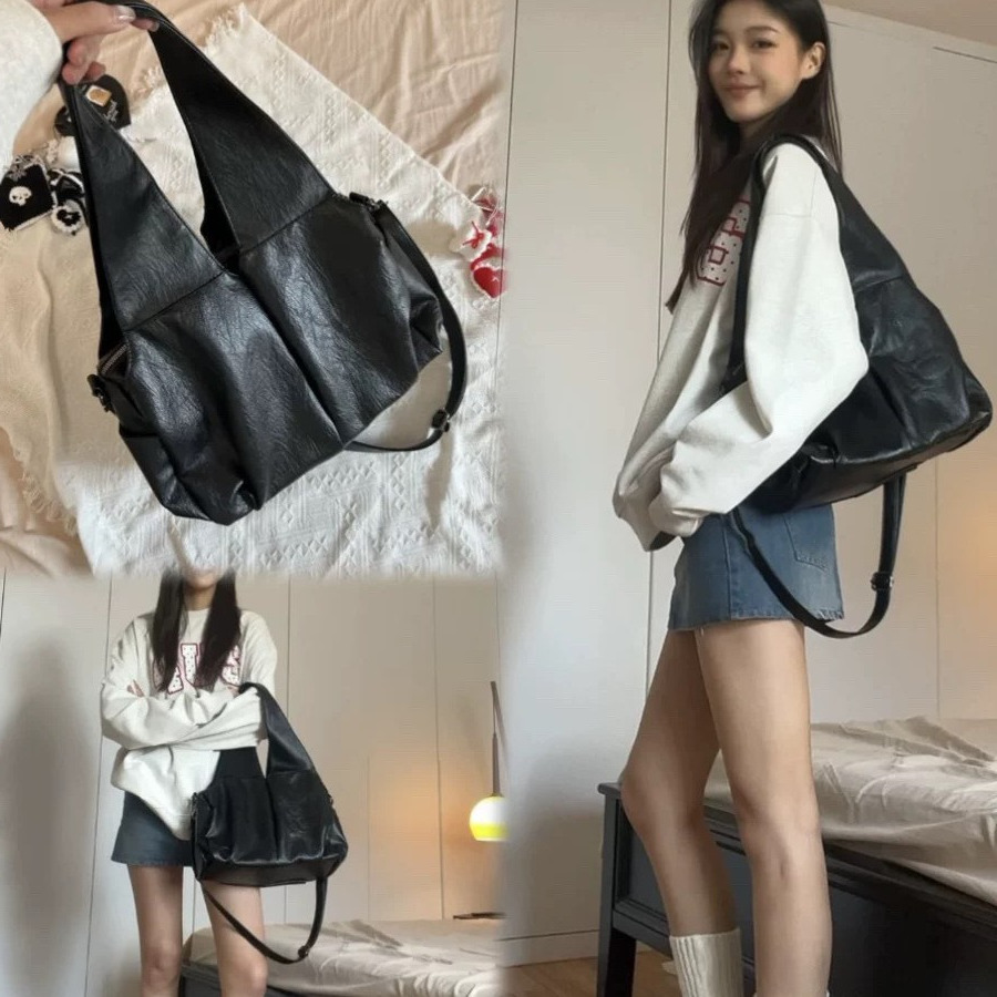 Autumn atmosphere New Retro Oil Wax Leather Light Luxury Versatile Elegant Large Capacity Underarm Bag Tongqin Crossbody Bag Designer Shoulder Bag