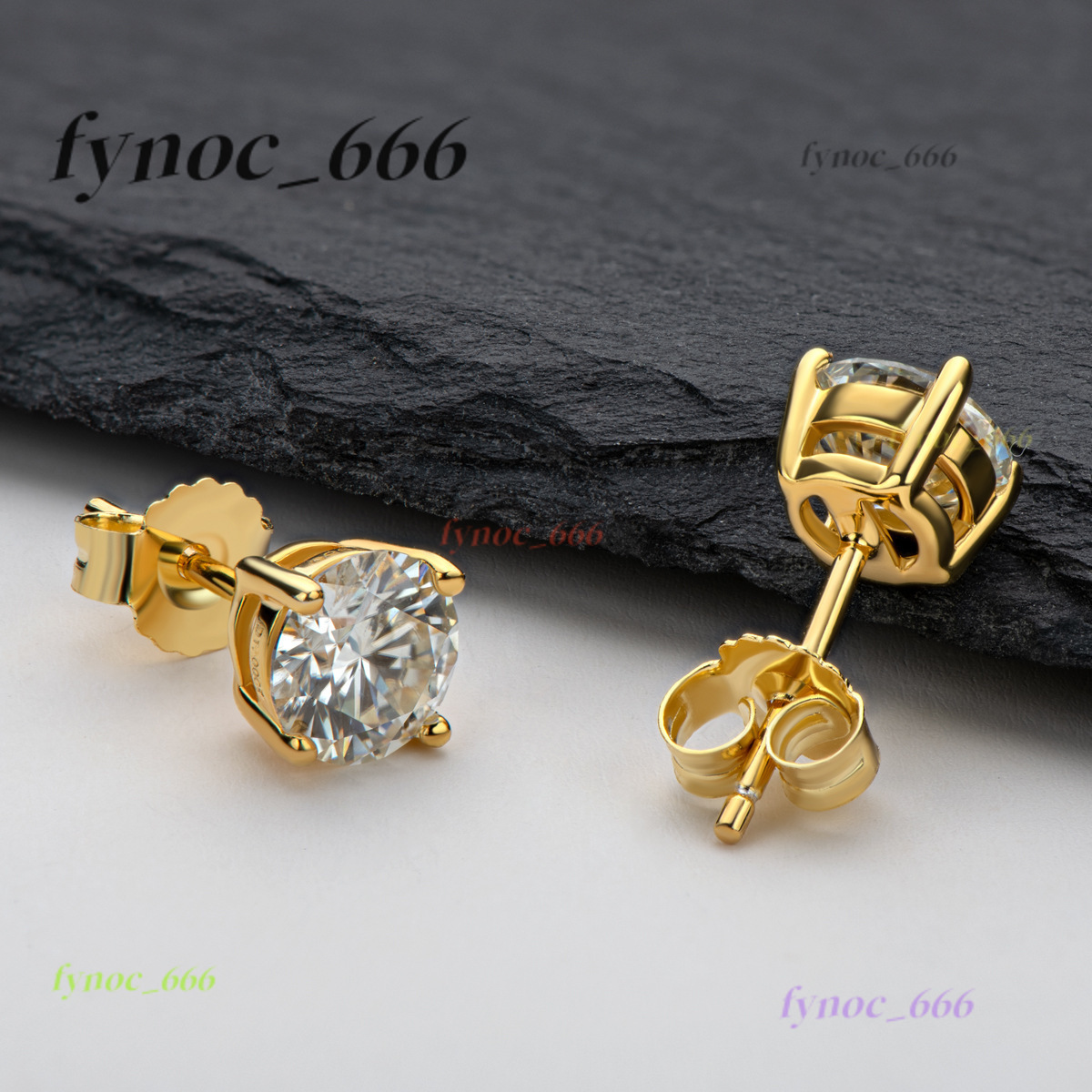 Classic 4 Prong Moissanite Stud Earrings 0.1ct-4ct White Gold 925 Sterling Silver VVS Diamond for Men and Women