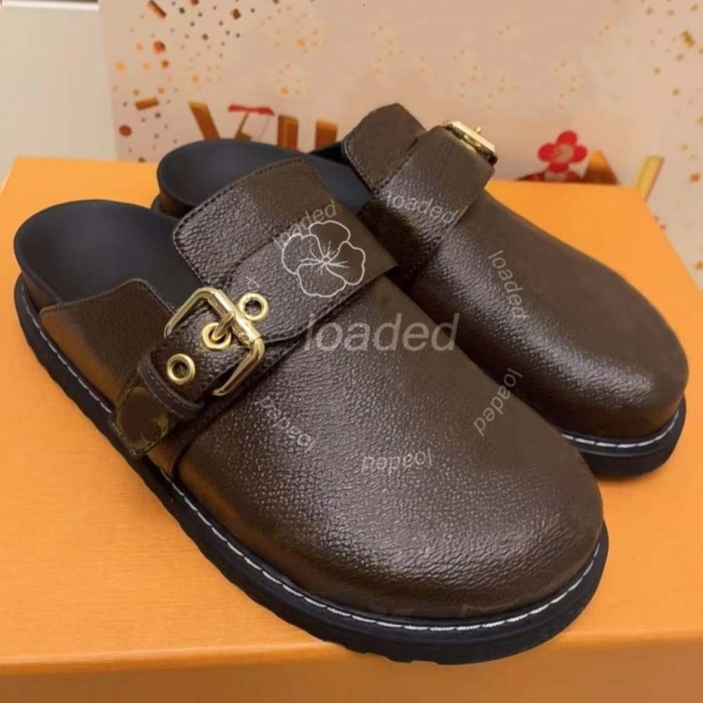 Designer Slippers Calfskin Cosy Slipper Flat Scuffs sandals Mules Denim cosy clog Letter Printing Comfort Casual Loafers Platfo rm fashion women fluffy shoes 35-45