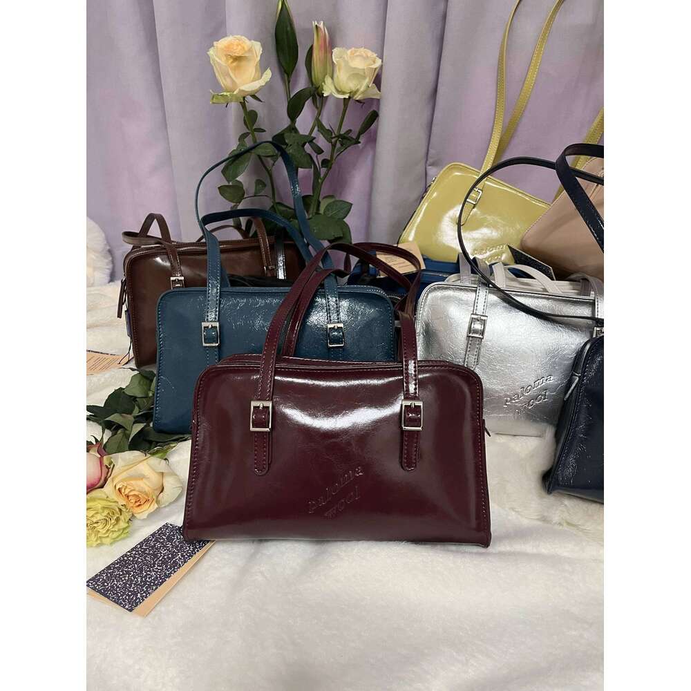 Paloma Wool Oil-Waxed Leather Oulder Tote Bag Briti Sle Casual Crossbody Handbag For Young Women Soft Square Ape