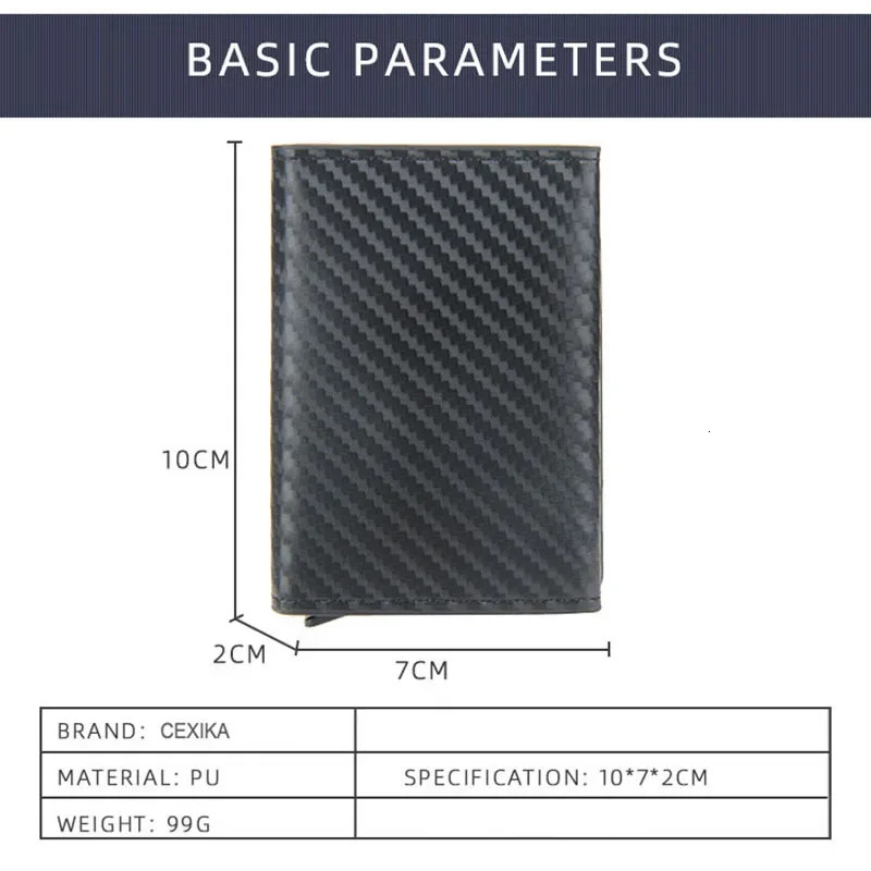 2024 Magnet Anti Rfid Blocking ID Credit Card Holder Case for Men Leather ID Bank Wallets with Magnetic Buckle Closer Cardholder250901