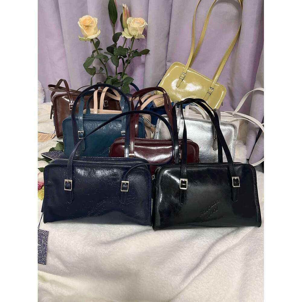 Paloma Wool Oil-Waxed Leather Oulder Tote Bag Briti Sle Casual Crossbody Handbag For Young Women Soft Square Ape