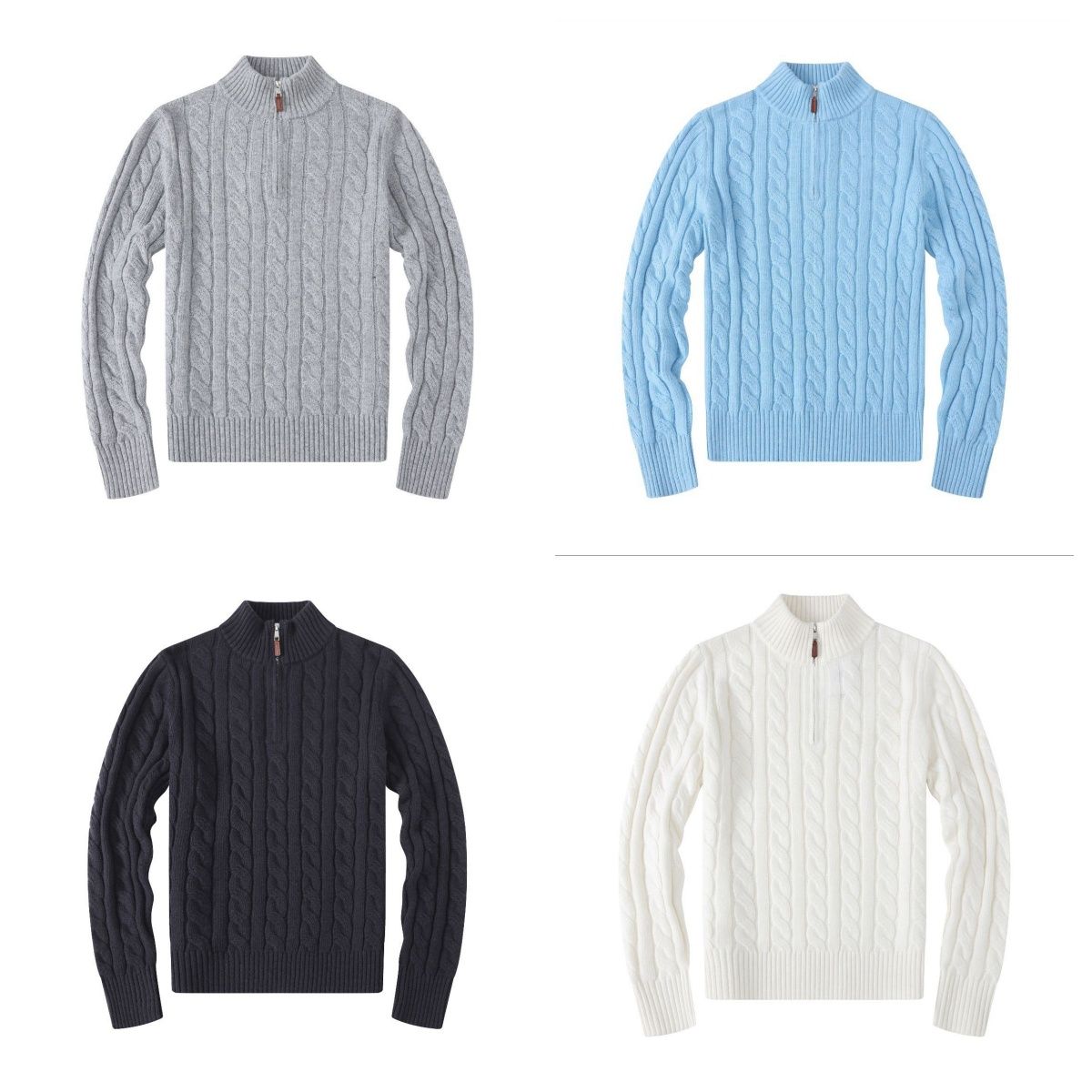 Men Hoodies Sweater sweatshirt polo Letter small horser pull half zip jacquard looseness jacket winter long sleevesweater Pullover Casual women hoodie us size s-2xl