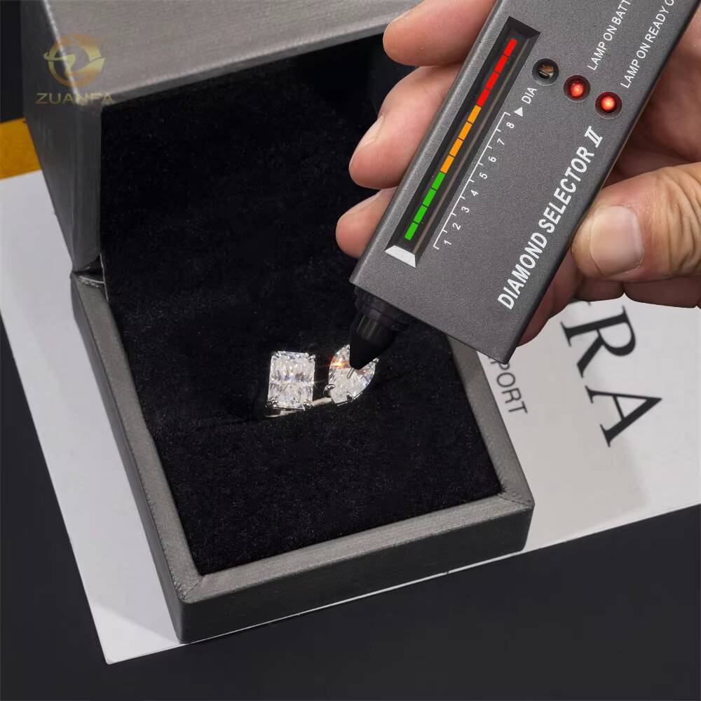 Instock Fancy Cut 925 Silver Women Engagement Ring Moissanite Diamond Iced Out Wedding Rings Radiant Hip Hop Ring Pass Tester