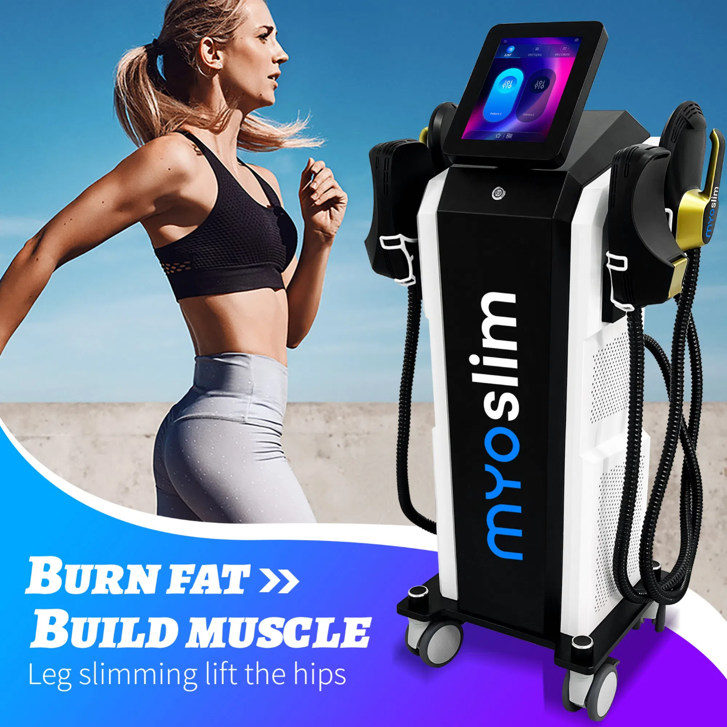 HOT MYOslim EMSculpting Electro Magnetic Stimulation Body Sculpting And Muscle Building Machine 6500W 200HZ 15Tesla Slimming Fat Loss Beauty Equipment