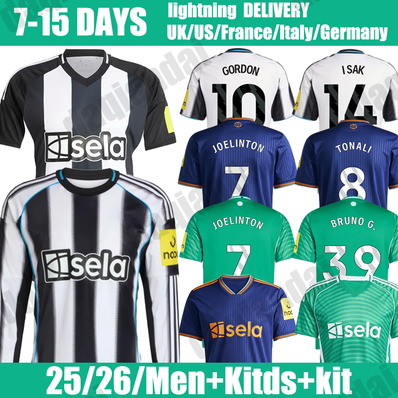25 26 Newcastle Soccer Jerseys Longstaff #36 Livramento #21 Botman #4 newcastled 2025 football shirt kids kit