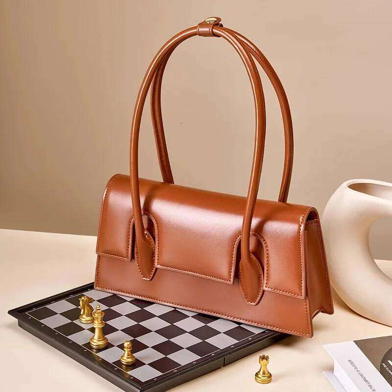 New Women's Genuine Leather Shoulder Niche High-Grade Underarm Bag Stylish And Elegant Slung Ladies One-Shoulder Handbag