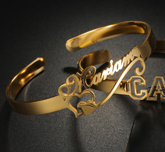 Name Bangle For Women Personalized Name Nameplate Bangles Bracelet Custom Name Bracelet Women CZ Stones DIY Bracelet Adjusted 250208