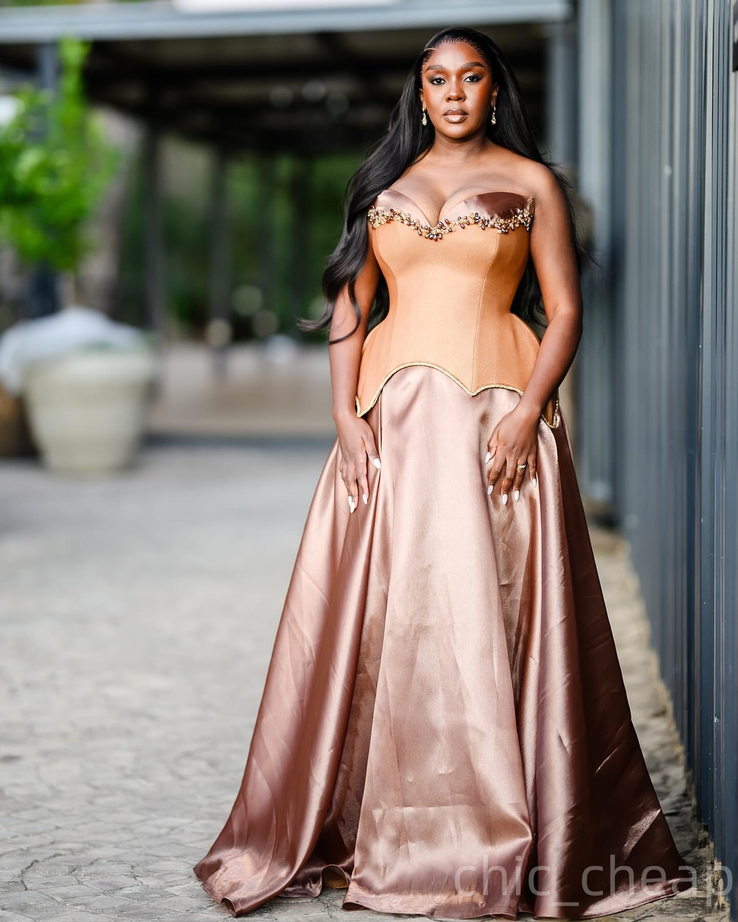 Aso Ebi Chocolate A-line Prom Dresses 2025 Crystals Elastic Satin Evening Formal Party Second Birthday Engagement Gowns Plus Size Dress For Special Oc