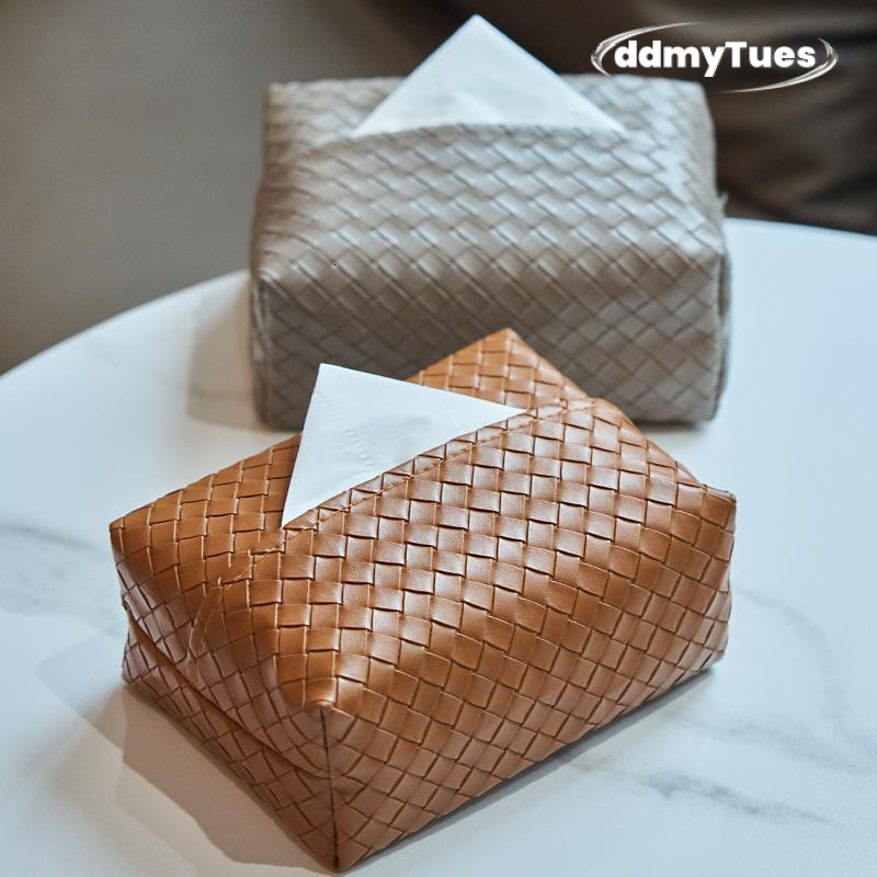 Woven Tissue Box Living Room Light y Highend Leather Home Coffee Table Napkin Storage 250710