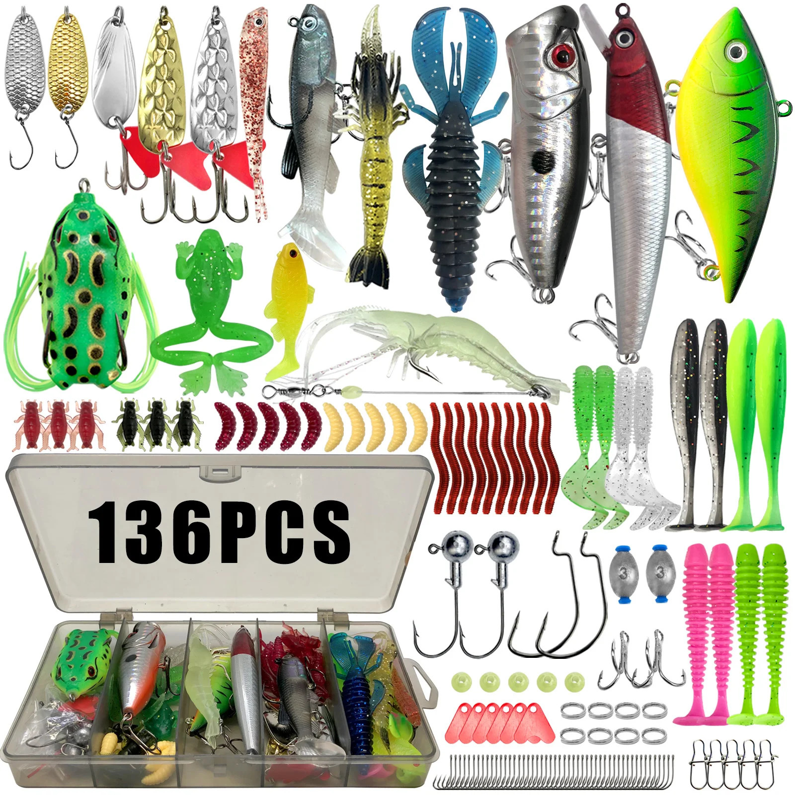 Fishing 8688136149366pcs Fishing Lure Kit For TroutPikeBass MultiLure Fishing Set Layered Tackle Pro Gear Tackle Box 250901