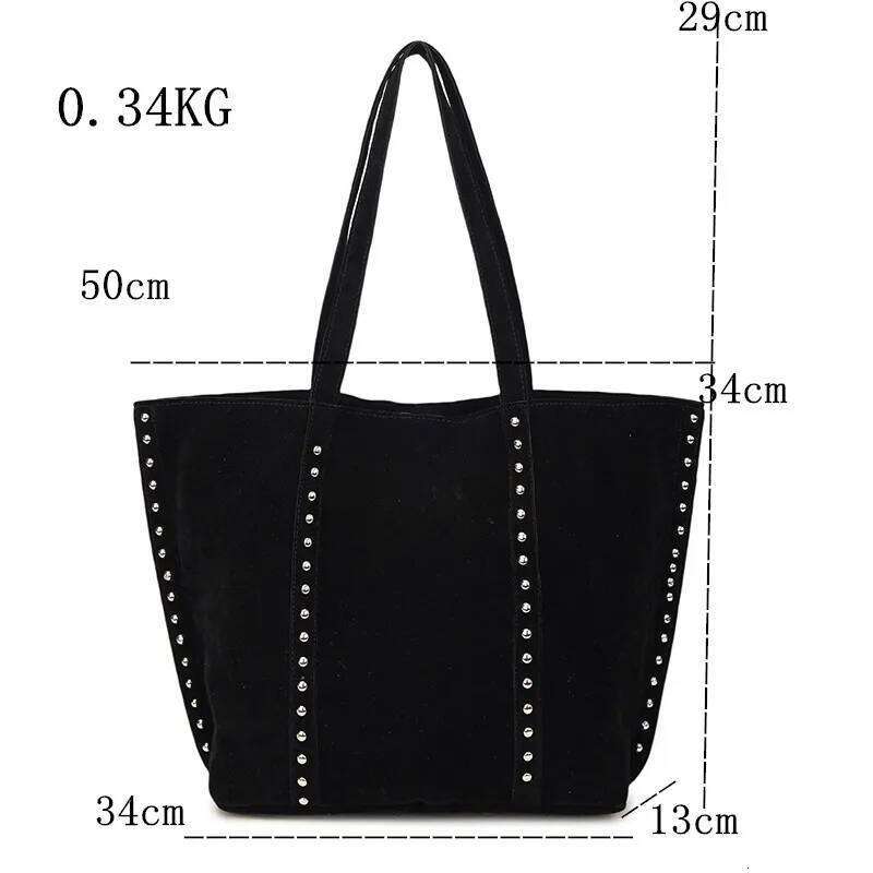 Fashion American Retro Large-Capacity Tote Imitation Deerskin Veet Niche Design Bag Boston Tote Texture Shoulder Armpit Bags