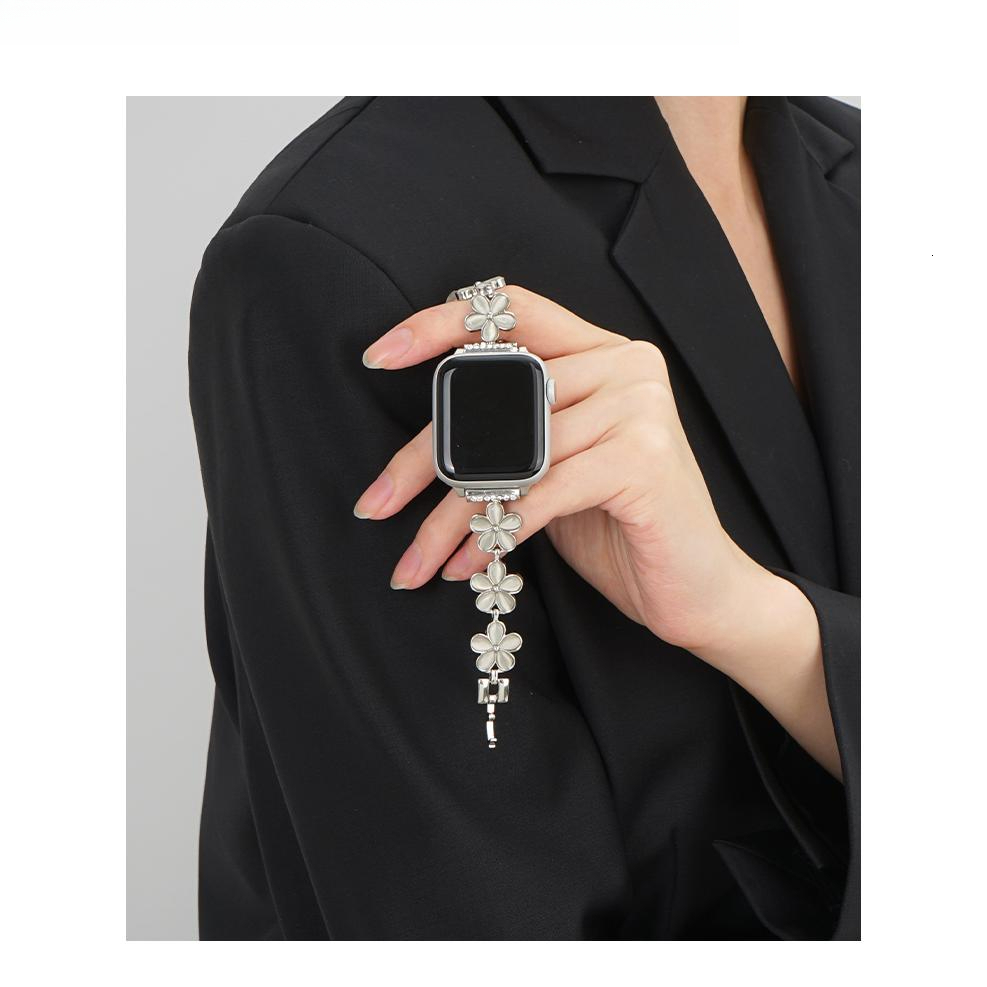 applewatchs8 strap apple watch SE/9 metal creative flower bracelet high-end women iwatch7/6 ddmythur