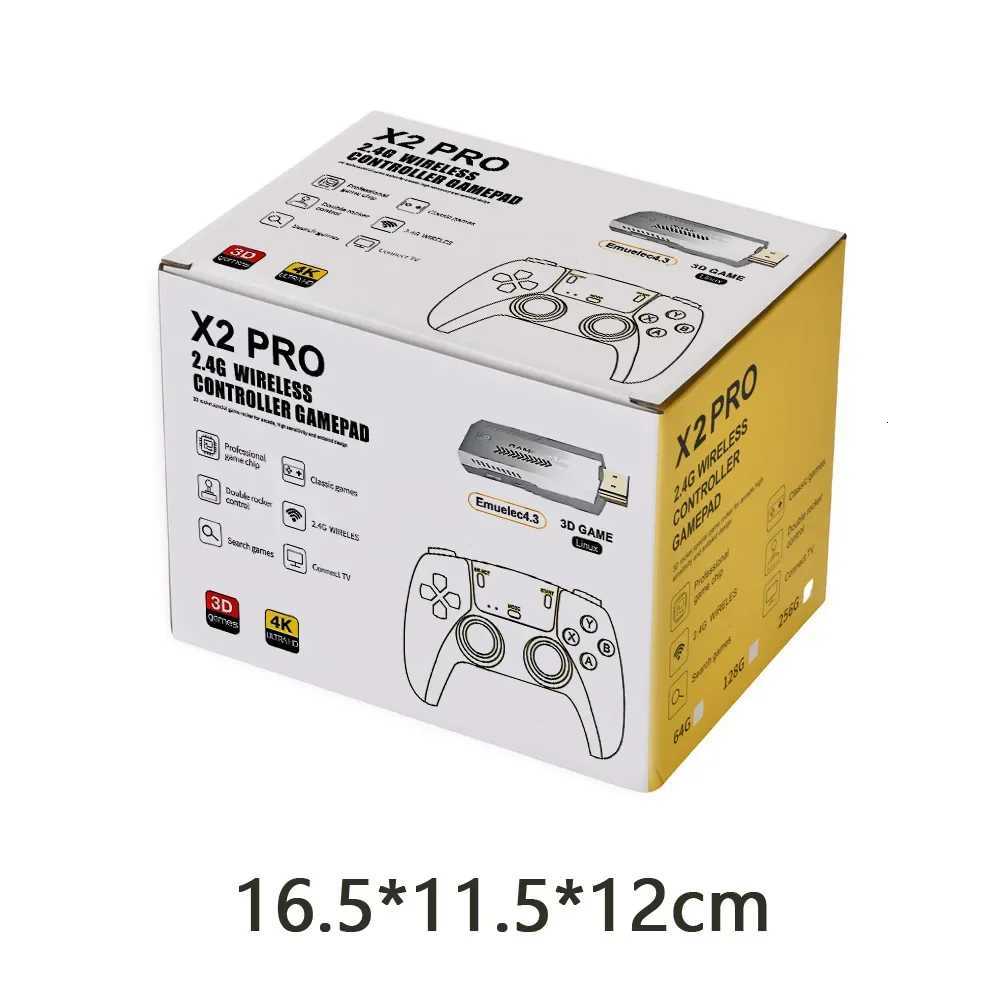 NEW X2 PRO 256GB Retro Game Console 4K 3D Arcade Game Wireless Retro TV He Game Console GD10 Game Stick For PSP PS1 GBA Game D250901