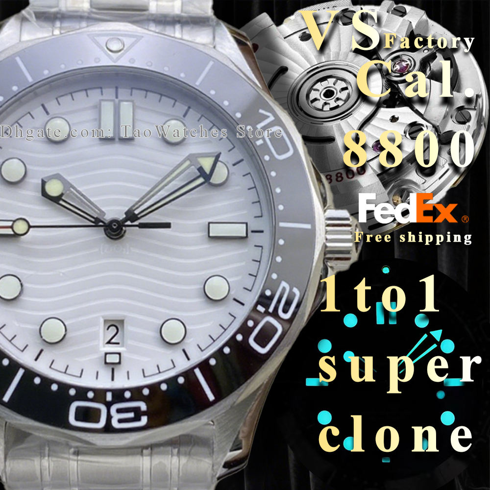 Luxru vs Factory Automatic Meckical Blue Dial 007 Céramique Céramique James Bond Aqua Mens Master Watch Black Inoxydd Steel Watches Men Wristwatc