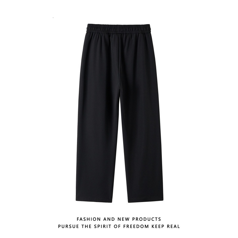 Mens Lightweight Pants Casual Solid Color Sweatpants Straight Drawstring Breathable Baggy Loose Pants Streetwear Trousers Men 250702